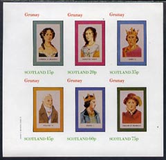 Grunay 1982 Royalty (Henry II, William IV, Henrietta Maria, etc) complete imperf set of 6 values (15p to 75p) unmounted mint, stamps on , stamps on  stamps on royalty