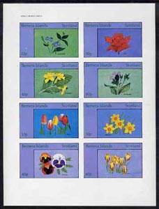 Bernera 1982 Flowers #14 (Primrose, Daffodill, Pansies, etc) imperf  set of 8 values (15p to 60p) unmounted mint, stamps on flowers, stamps on violas