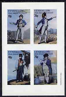Eynhallow 1981 Naval Uniforms complete imperf  set of 4 values (10p & 75p) unmounted mint, stamps on militaria, stamps on ships, stamps on uniforms