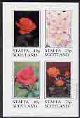 Staffa 1981 Roses #3 imperf set of 4 values complete (10p to 75p) unmounted mint, stamps on flowers    roses   