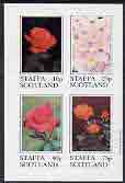 Staffa 1981 Roses #3 imperf set of 4 values complete (10p to 75p) unmounted mint, stamps on , stamps on  stamps on flowers    roses   