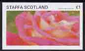 Staffa 1981 Roses #3 imperf souvenir sheet (Â£1 value) unmounted mint, stamps on flowers    roses