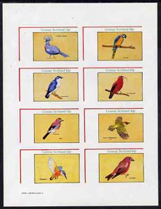 Grunay 1982 Birds #03 (Pigeon, Macaw, Jay, etc) imperf set of 8 values (15p to 60p) unmounted mint, stamps on , stamps on  stamps on birds   pigeon    macau     jay     kingfisher     croddbill    woodpecker