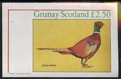Grunay 1982 Birds #03 (Pheasant) imperf deluxe sheet unmounted mint (£2 value), stamps on birds   pheasant    game