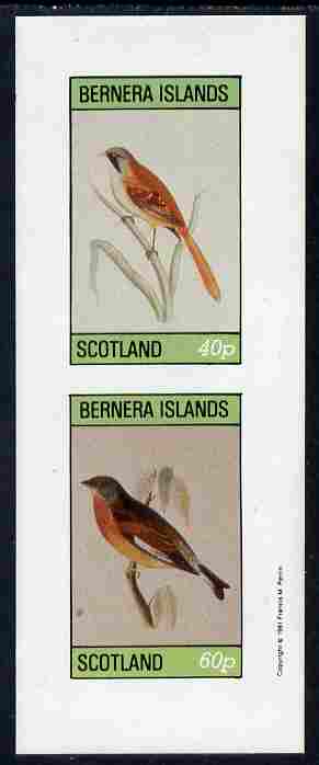 Bernera 1981 Birds #01 imperf  set of 2 values complete (40p & 60p) unmounted mint, stamps on , stamps on  stamps on birds  