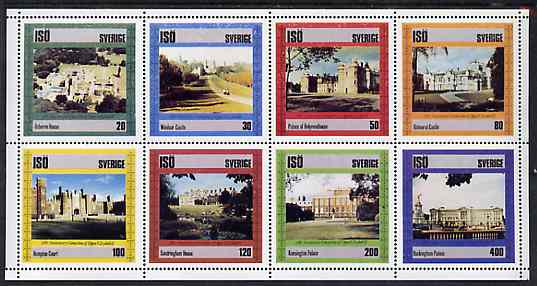 Iso - Sweden 1978 25th Anniversary of Coronation perf set of 8 values (Royal Castles & Palaces) unmounted mint, stamps on royalty, stamps on coronation, stamps on castles, stamps on palaces, stamps on  iso , stamps on 