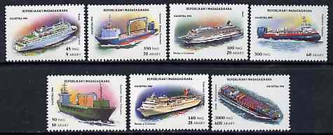 Madagascar 1994 Ships unmounted mint set of 7, Mi 1752-58, stamps on , stamps on  stamps on ships, stamps on  stamps on hovercraft