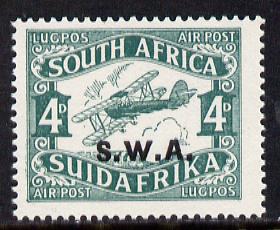 South West Africa 1930 Air 4d (later printing) unmounted mint, SG 70b, stamps on , stamps on  stamps on aviation, stamps on  stamps on  kg5 , stamps on  stamps on   