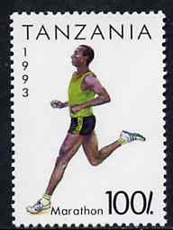 Tanzania 1993 Marathon Running 100s from Summer Sports set of 7, SG 1509,  Mi 1470 unmounted mint, stamps on running