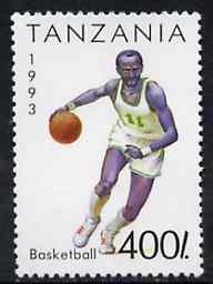 Tanzania 1993 Basketball 400s from Summer Sports set of 7 unmounted mint, SG 1512,  Mi 1473, stamps on , stamps on  stamps on basketball