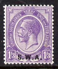 South West Africa 1927 KG5 1s3d unmounted mint, SG 56, stamps on , stamps on  kg5 , stamps on 