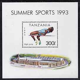 Tanzania 1993 High Jump 300s m/sheet unmounted mint, SG MS 1513, Mi BL 212, stamps on , stamps on  stamps on sport, stamps on high jump