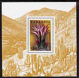 Tanzania 1995 Cacti unmounted mint m/sheet, Mi BL 297, stamps on flowers     cacti