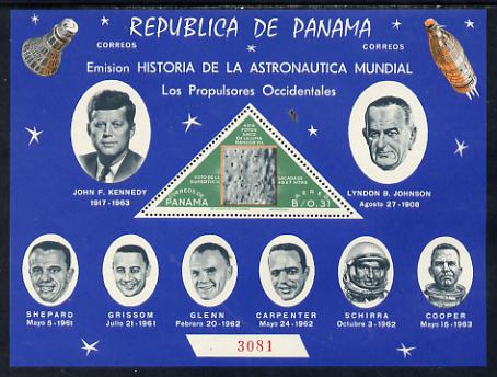 Panama 1963 History of Space perf m/sheet unmounted mint, numbered from a limited printing, stamps on space