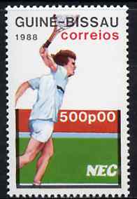 Guinea - Bissau 1988 Tennis 500p from Seoul Olympic Games set of 7, SG 1018*, stamps on , stamps on  stamps on tennis