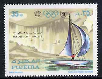 Fujeira 1971 Sailing 35Dh from Munich Olympic Games perf set of 5 unmounted mint, Mi 750*, stamps on sailing