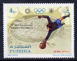 Fujeira 1971 Football 4r from Munich Olympic Games perf set of 5 unmounted mint, Mi 752* , stamps on fgootball