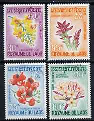 Laos 1967 Flowers complete set of 4 unmounted mint, SG 215-18*, stamps on , stamps on  stamps on flowers