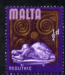Malta 1965-70 Historical def 1/2d with pink (Malta) doubled unmounted mint, SG 330var, stamps on varieties
