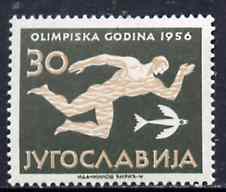 Yugoslavia 1956 Swimming 30d from Olympic Games set of 8 unmounted mint, SG 838, Mi 807, stamps on , stamps on  stamps on swimming