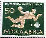 Yugoslavia 1956 Water Polo 50d from Olympic Games set of 8 unmounted mint, SG 840, Mi 809, stamps on water polo