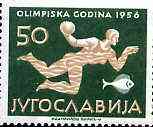 Yugoslavia 1956 Water Polo 50d from Olympic Games set of 8 unmounted mint, SG 840, Mi 809, stamps on , stamps on  stamps on water polo