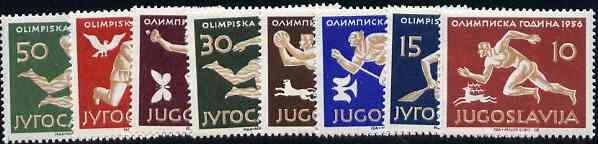 Yugoslavia 1956 Olympic Games complete set of 8 unmounted mint, SG 835-42, Mi 804-11, stamps on olympics     sport