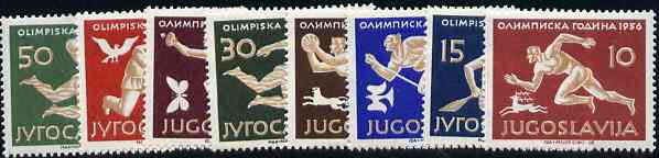 Yugoslavia 1956 Olympic Games complete set of 8 unmounted mint, SG 835-42, Mi 804-11, stamps on , stamps on  stamps on olympics     sport