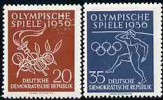 Germany - East 1956 Olympic Games unmounted mint set of 2, SG E277-78, stamps on olympics     sport     javelin, stamps on ancient greece 