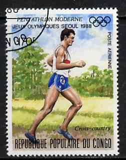 Congo 1988 Cross Country Running 170f from Seoul Olympics (2nd Issue) very fine cto used, SG 1122*, stamps on , stamps on  stamps on running