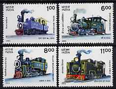 India 1993 Mountain Locomotives complete set of 4 unmounted mint, SG 1537-40*, stamps on railways