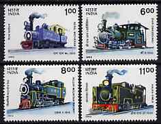 India 1993 Mountain Locomotives complete set of 4 unmounted mint, SG 1537-40*, stamps on , stamps on  stamps on railways