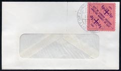 Cinderella - Great Britain 1971 Strike Post - window envelope bearing pair 5p triangular D4City of London DeliveryD5 pink adhesives tied by COL date stamp for 18th February, stamps on , stamps on  stamps on cinderella, stamps on postal, stamps on strike, stamps on triangle