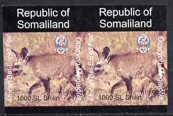 Somaliland 1997 Bat-Eared Fox 1,000 SL (from Animal def set) unmounted mint imperf pair, stamps on , stamps on  stamps on animals      fox      dogs, stamps on  stamps on  fox , stamps on  stamps on foxes, stamps on  stamps on  