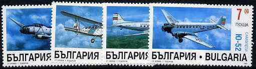 Bulgaria 1995 Aircraft complete set of 4 unmounted mint, SG 4031-34*, stamps on , stamps on  stamps on aviation     junkers      focke wolf