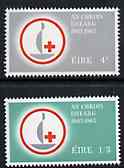 Ireland 1963 Centenary of Red Cross set of 2 unmounted mint, SG 197-98*, stamps on , stamps on  stamps on red cross, stamps on  stamps on medical