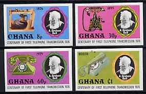Ghana 1976 Telephone Centenary unmounted mint imperf set of 4 from limited printing, as SG 791-94, stamps on telephones, stamps on communications, stamps on scots, stamps on scotland