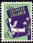 Cinderella - United States Crippled Children fine mint label showing Child in Wheelchair unmounted mint, stamps on disabled     cinderellas    wheelchair