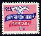 Cinderella - United States 1955 Crippled Children Easter Seal, fine mint label showing logo*, stamps on disabled       cinderellas     easter