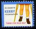 Cinderella - United States Elizabeth Kenny Foundation fine unmounted mint label showing Child walking on Crutches inscribed 'Thanks for your help'*, stamps on , stamps on  stamps on cinderellas        disabled    diseases