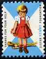 Cinderella - United States Sister Kenny Foundation fine unused label showing girl walking without crutches inscribed Thanks for your help*, stamps on cinderellas        disabled    diseases