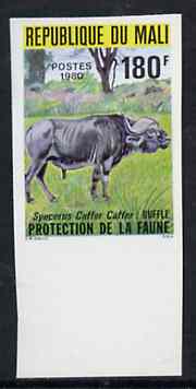 Mali 1980 African Buffalo 180f IMPERF from limited printing unmounted mint, as SG 745, stamps on animals    buffalo    bovine