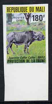 Mali 1980 African Buffalo 180f IMPERF from limited printing unmounted mint, as SG 745, stamps on , stamps on  stamps on animals    buffalo    bovine