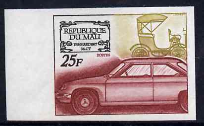 Mali 1969 French Motor Industry 25f (Panhard) IMPERF from limited printing, as SG 188, stamps on , stamps on  stamps on cars     panhard