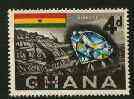 Ghana 1967 Surcharged 3.5np on 4d Diamond unmounted mint with surch inverted, SG 446var, stamps on minerals