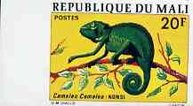 Mali 1976 Chameleon 20f imperf from limited printing (ex Reptiles set) unmounted mint as SG 525, stamps on animals    reptiles    chameleons