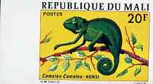 Mali 1976 Chameleon 20f imperf from limited printing (ex Reptiles set) unmounted mint as SG 525, stamps on , stamps on  stamps on animals    reptiles    chameleons