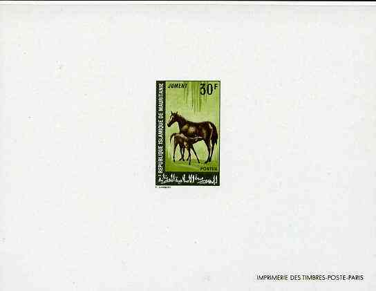 Mauritania 1968 Domesic Animals 30f (Mare & Foal) deluxe sheet in full issued colours, as SG 319, stamps on , stamps on  stamps on animals     horses