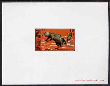 French Afars & Issas 1975 Wild Animals 50f (Mongoose) deluxe sheet in full issued colours, as SG 641, stamps on , stamps on  stamps on animals          mongoose