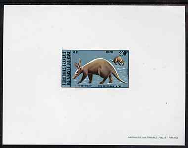 French Afars & Issas 1975 Wild Animals 200f (Aardvarks) deluxe sheet in full issued colours, as SG 660, stamps on animals          aardvark